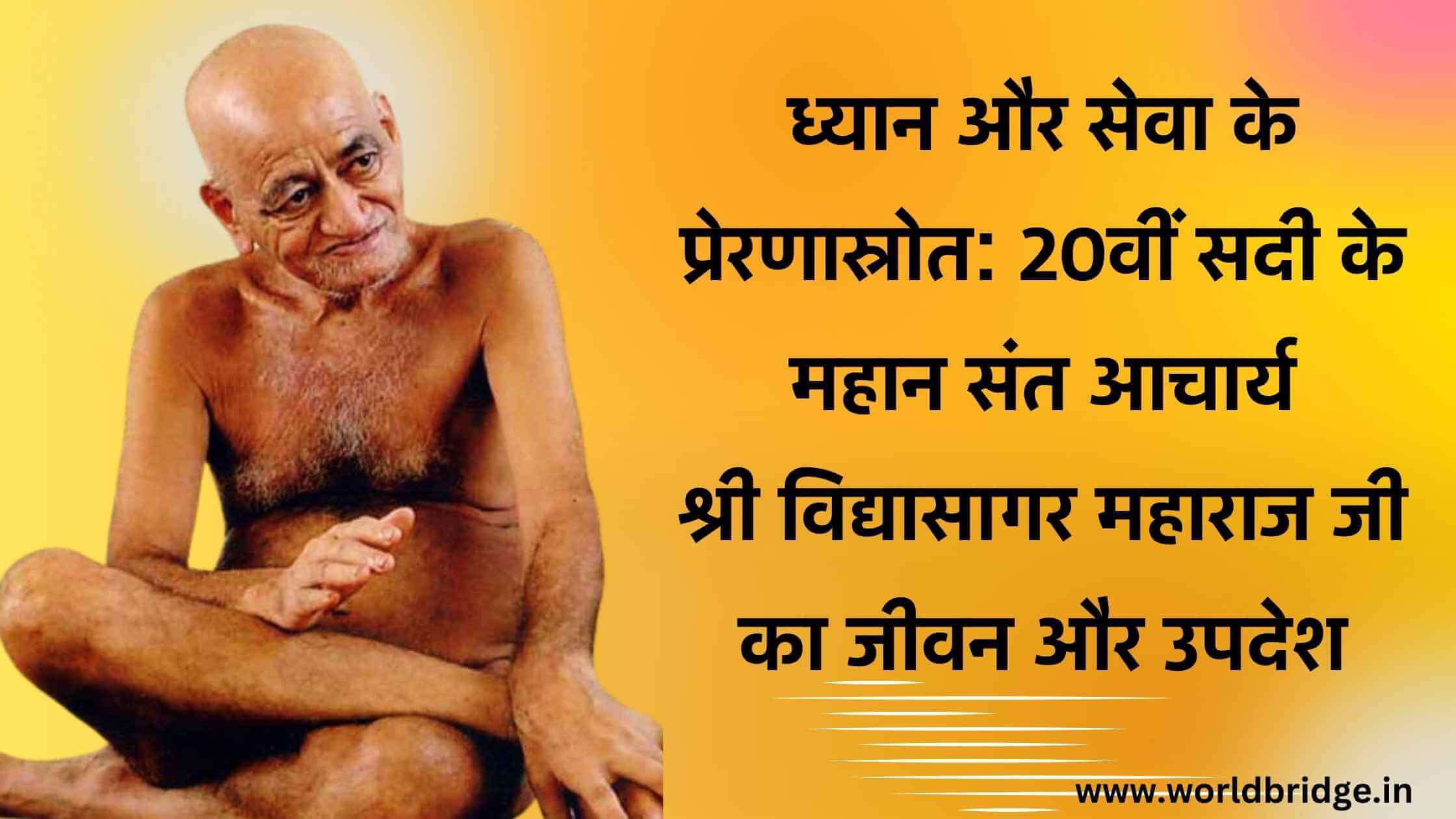 ध्यान और सेवा के प्रेरणास्त्रोत: 20वीं सदी के महान आध्‍यात्मिक संत 108 Acharyashri Vidyasagar Ji Maharaj का जीवन और उपदेश